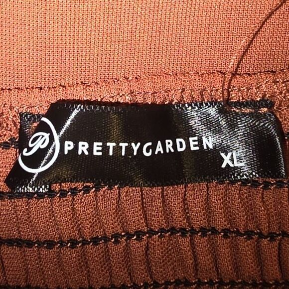 NWT PRETTYGARDEN Spaghetti Strap Wide Leg Crop Jumpsuit Brick Color Size XL - Picture 5 of 13